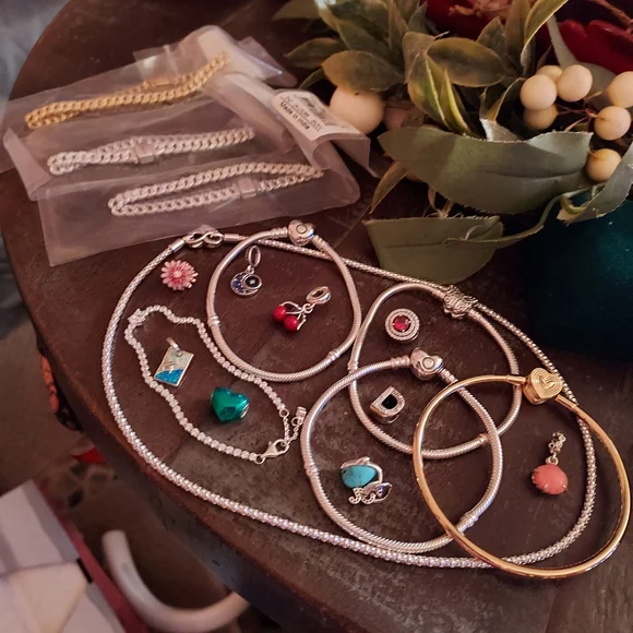 Pandora Silver and Gold Bracelets with Vibrant Charms For MICHSAZ - Picture 1 of 5